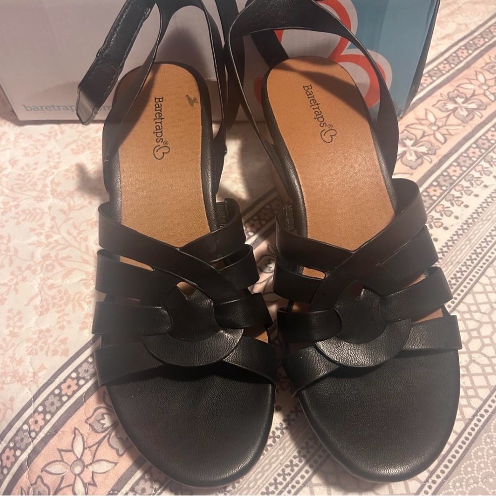 BareTraps Women's Black Strappy Sandals